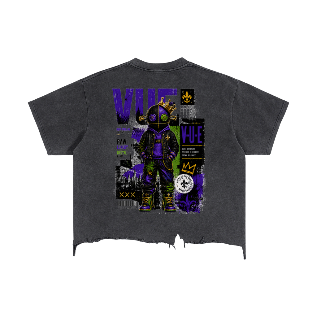 VUE Raw Luxury Boxy Distressed Hem TEE