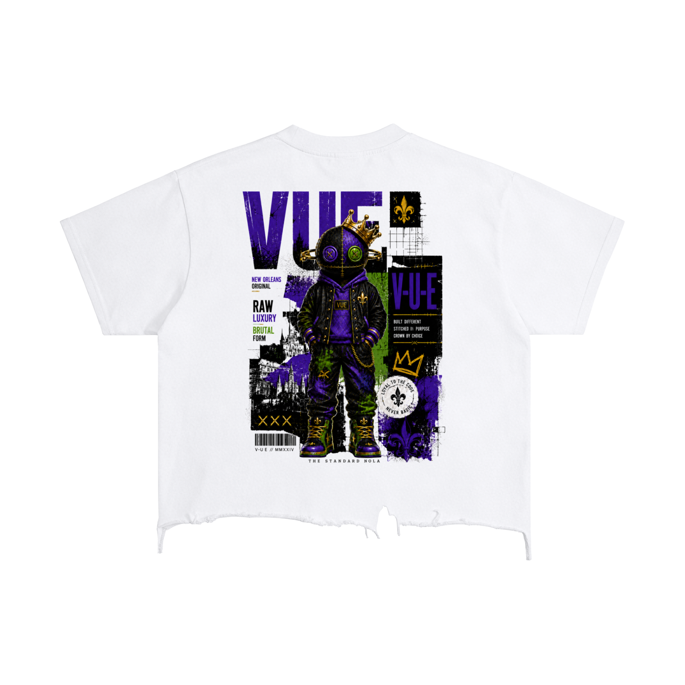 VUE Raw Luxury Boxy Distressed Hem TEE