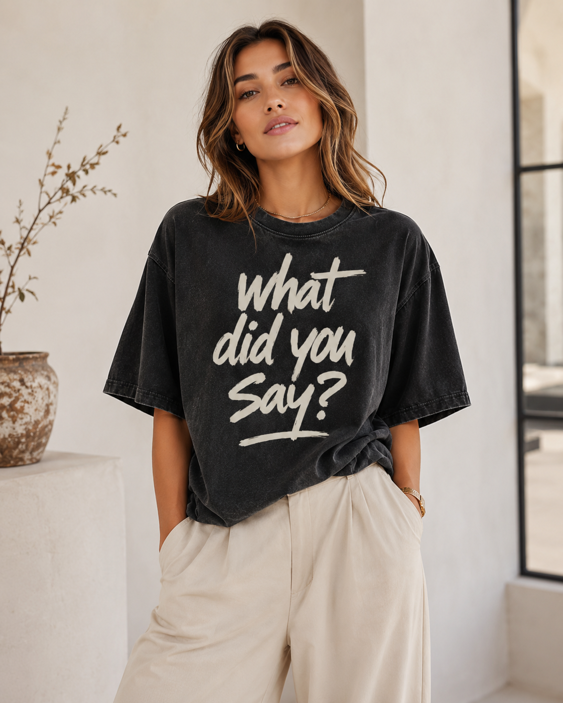 What Did You Say? Garment-Dyed Tee